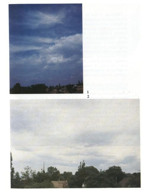 2. Stratocumulus, Cumulus - réteges gomoly és alacsony szintű gomoly.