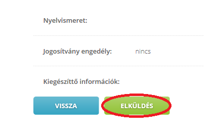 6. ábra 2.2.2. Ha minden adatot rendben talált, akkor az Elküldés gombra kattintva véglegesíthető az átregisztráció. (7. ábra) 7. ábra 2.3.