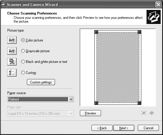 Szken (csak Négy az egyben modellnél) Szkennelés WIA illesztőprogram használatával Képek szkenneléséhez a gép támogatja a Windows Image Acquisition (WIA) illesztőprogramot is.