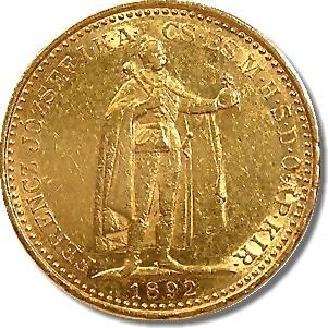 Az korona pénzrendszer Érméket 1892-től hoztak forgalomba Az aranypénz-forgalom bevezetésével kapcsolatban eltért a