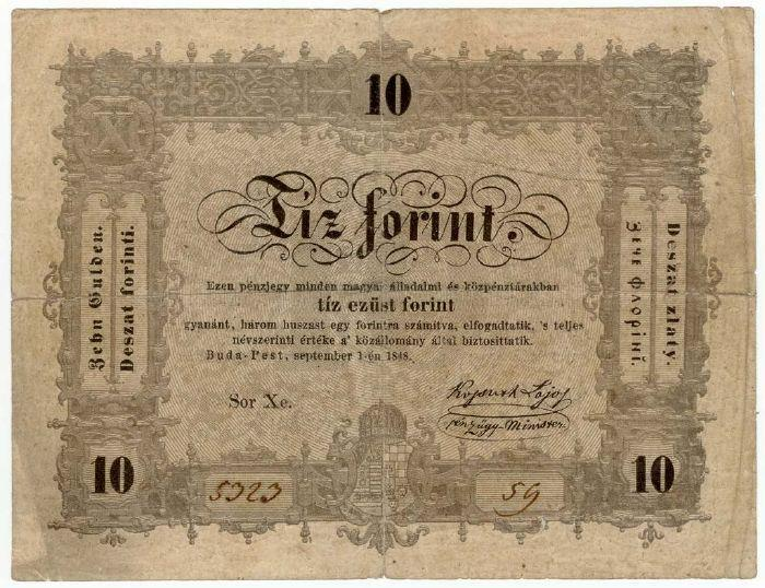 Pénzrendszer 1848-49 Forradalom és szabadságharc: Kossuth Bankók Fedezet nélküli bankjegyek A szabadságharc bukása után érvénytelennek minősítik őket 1857: Bécsi pénzverési egyezmény Ausztria,
