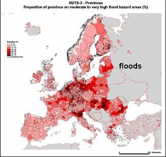 Környezeti tényezık Európában Coastal Erosion Source: EUROSION Project Forest Fire Risk Source: JRC/IES