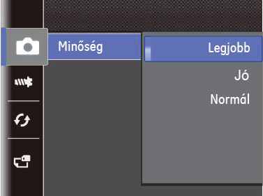Beállítási menü Mód : func Nyomja meg a menu gombot, a fényképezési menübe történő belépéshez. 1.