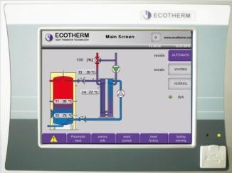 Hatékonyság & higiénia ECOTHERM szabályozással Egzakt hőmérséklet szabályozás Teljesítmény naplózás Tüzelőanyag megtakarítás program Automatikus kazán indítás (távirányítás) Elszennyeződés védelem