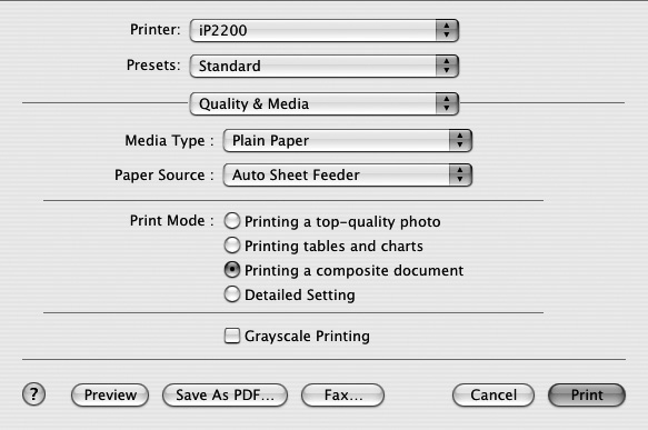 Nyomtatás Macintosh rendszerb l 1 Az alkalmazás [File/Fájl] menüjében válassza a [Page Setup/Oldalbeállítás] pontot. 2 Válassza ki az Ön nyomtatójának típusát a [Format for/formázás erre] listában.