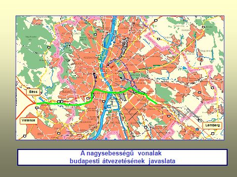 A tervezett Bécs Budapest NSV Győr térségi