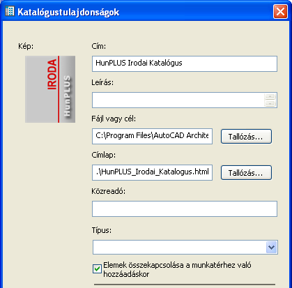 1.1 A HunPLUS Irodai Katalógus telepítése A HunPLUS 2009 telepítő programja a HunPLUS telepítésekor minden gépre, az <AutoCAD Architectural 2009 fıkönyvtár>\hunplus\irodai Katalogus alkönyvtárba