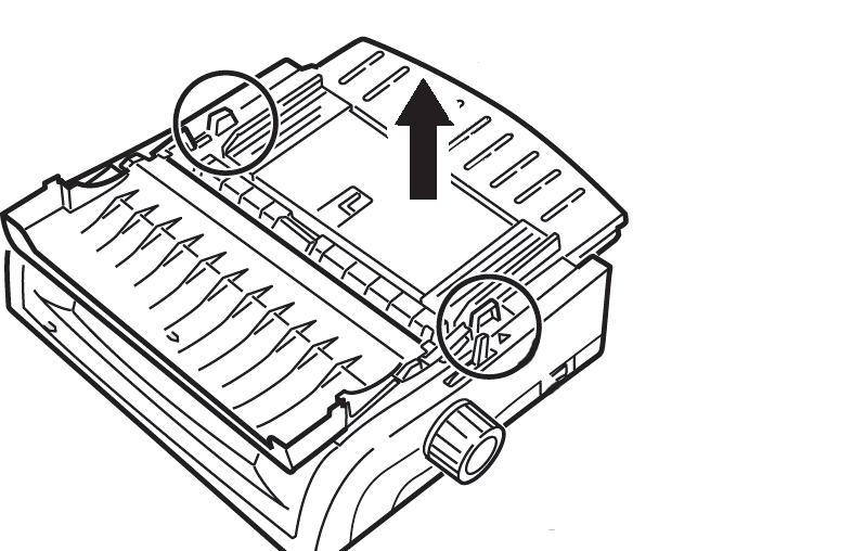 Ellenőrizze, hogy a papírkar előre felé áll-e a REAR ( HÁTSÓ ) feliratú állásban. 1.