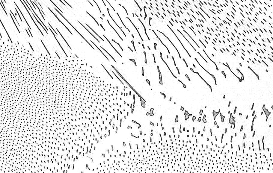 Al-Ni ötvözet Al-Ni (~6 % Ni) ötvözet Világos rész szilárd oldat+ sötét rész Al 3 Ni eutektikum