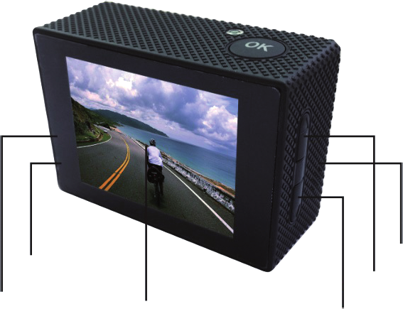 Product image / Obrázek produktu / Obrázok produktu / A kamera részei / Zdjęcie produktu 1 3 2 EN 1. OK 2. LED indicator 3. Switching/mode 4. HDMI 5. Lens 6. USB 7. Microphone 8. microsd 9.