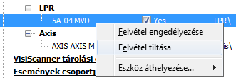 Eszközök csoportosítása A kamerák a tárolási csoportok között szabadon mozgathatóak, egyszerűen áthúzva azokat a kívánt tárolási csoportba.