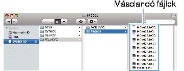 Másolás Copying to Mac Computer Másolja a fájlokat Mac számítógépre a következő módszer segítségével. 1 Csatlakoztassa az USB kábelt és a váltakozó áramú adaptert.