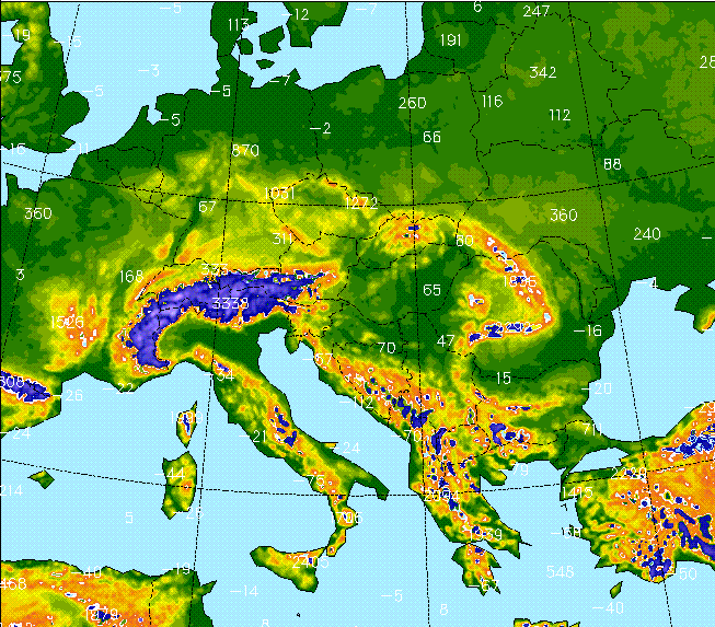 ALADIN-2003 Számítógép: IBM 690 (32 processzor, regatta ) Közvetlen csatolás (az ARPEGE francia globális modellel 3 óránként)