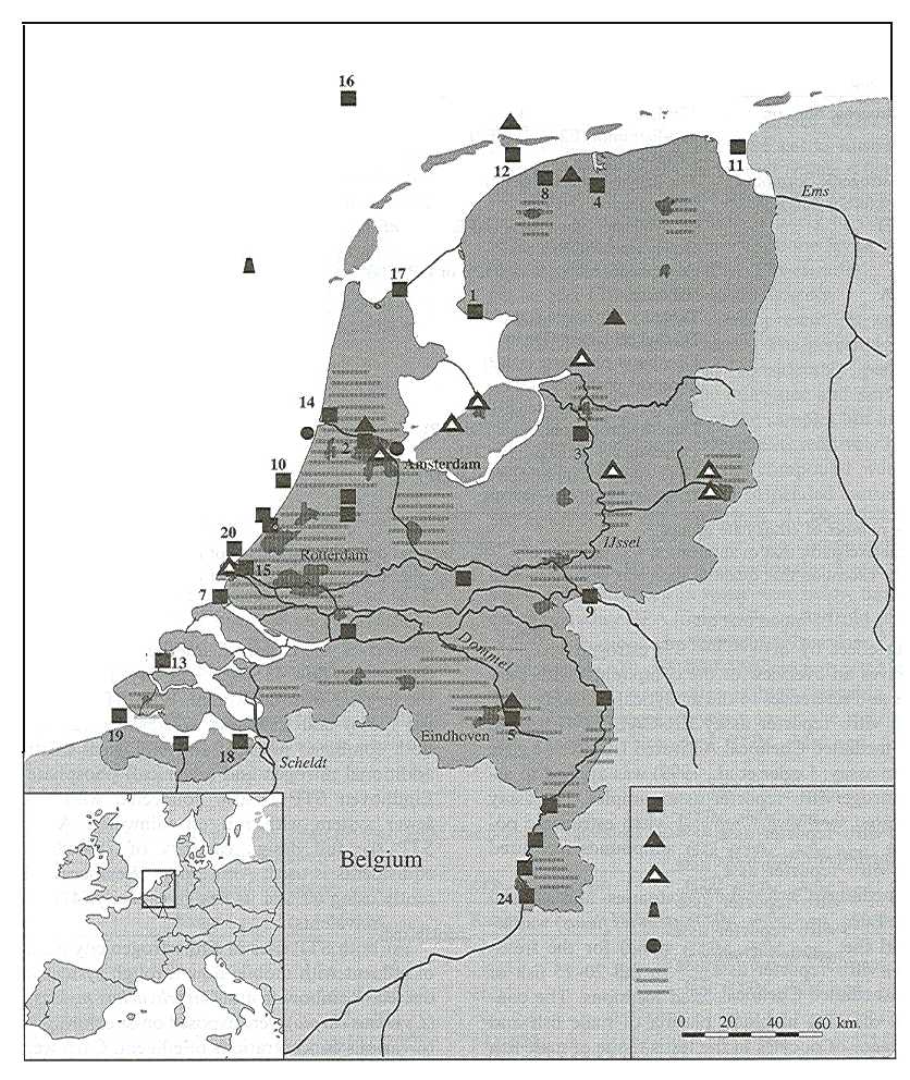 Vizsgálati terv, anyagok és módszerek Helyszíni vizsgálat A mintavételi helyeket úgy választották ki, hogy reprezentálják a holland vízi környezet keresztmetszetét (1. ábra).