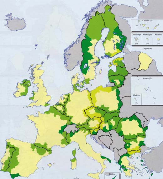 3. A határok és határmenti régiók aktuálpolitikai értelmezése Az Európai Unió és az eurorégiók A Európai Unió jelenlegi területét tekintve Németország rendelkezik a legtöbb szomszédos országgal (6),