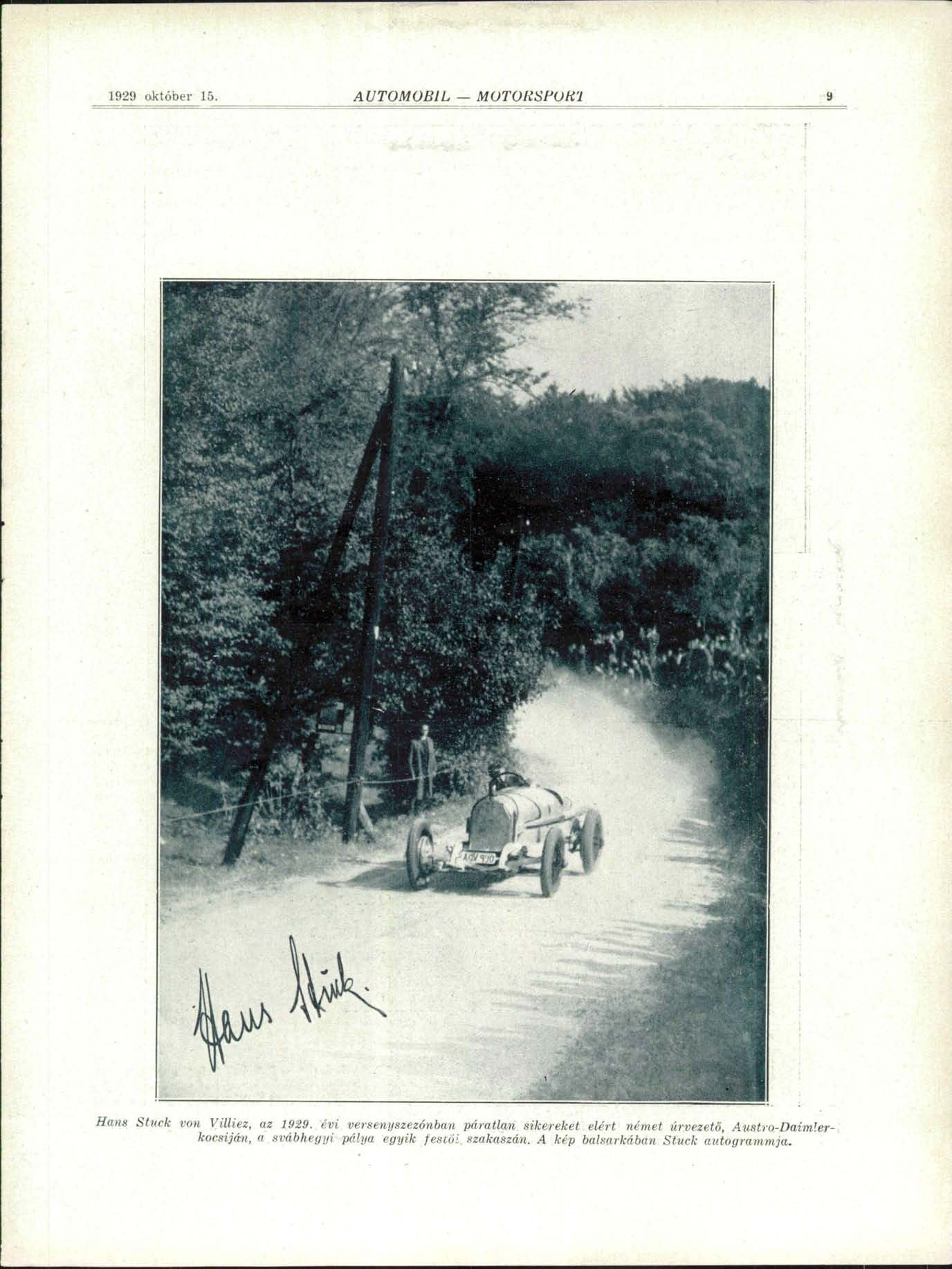 9 1929 október 15. Ha»8 Stuck von Villiez, az 1929.
