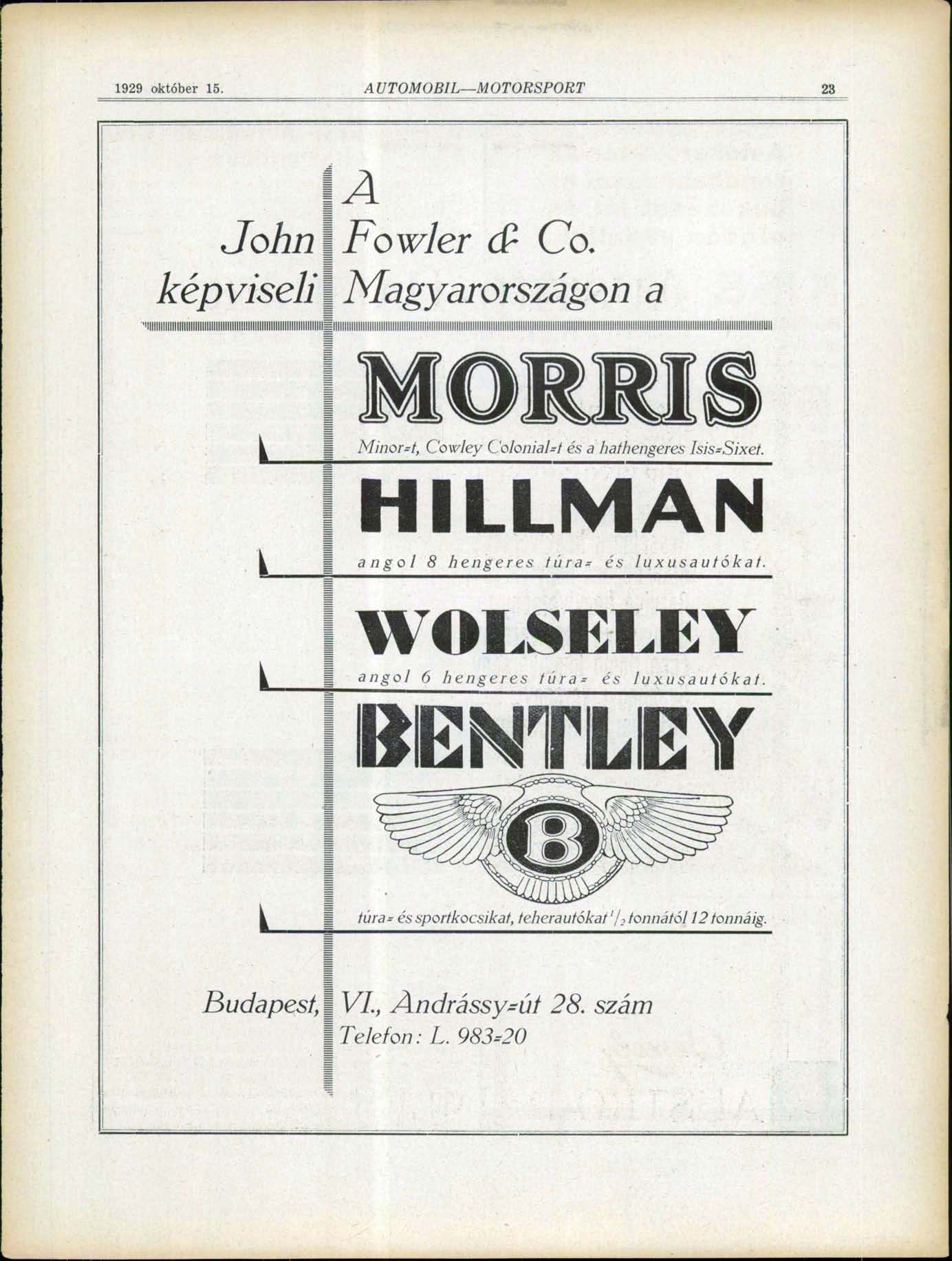 23 1929 október 15. A John Fowler d~ Co.