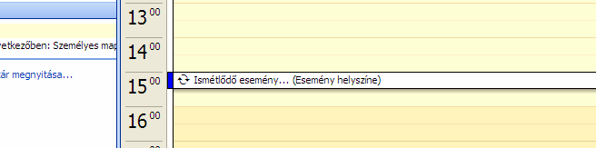 Az OK gombra kattintással a beállítások mentésre kerülnek, és a megadott ismétl dési szabályok szerint az események megjelennek a naptárban.