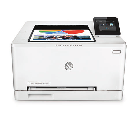 Terméknézetek HP M252dw színes LaserJet Pro: 1. Intuitív 7,6 cm-es (3 hüvelykes) színes érintőképernyő (felfelé dönthető) 2. 100 lapos gyűjtőrekesz 3. Könnyen hozzáférhető USB-port 4.