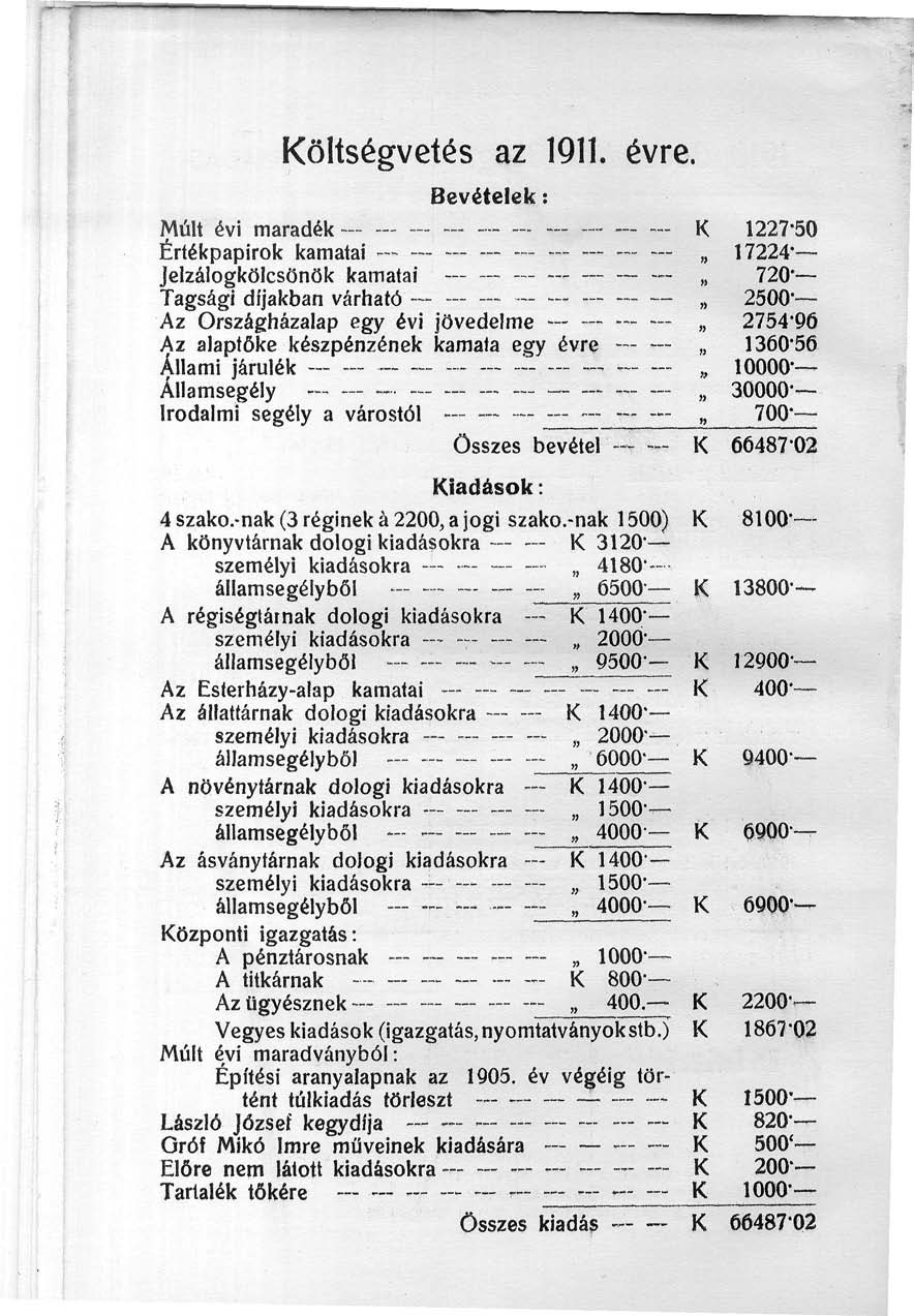 Költségvetés az 9. évre.