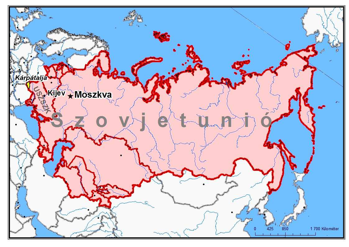 3.5. A szovjet hatalom évei (1946-1989) 3.5.1. A közigazgatási rendszer változása A Szovjetunió és Csehszlovákia kormánya között 1945.