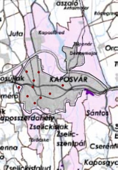 ásványi nyersanyaggazdálkodási terület A teljes közigazgatási területet lefedi, az övezet a módosítással érintett területeket nem érinti együtt tervezhető térségek együtt tervezhető települések