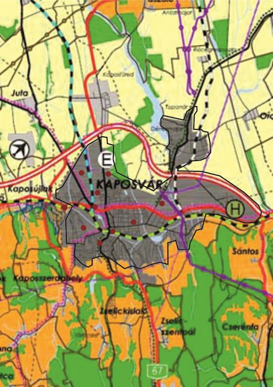 Földtani veszélyforrás területe A teljes közigazgatási terület kijelölt Vízeróziónak kitett terület A teljes közigazgatási terület kijelölt Széleróziónak kitett terület OTrT szerkezeti