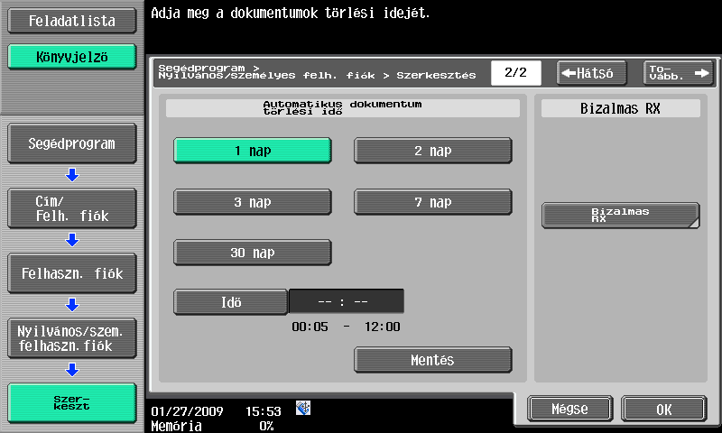 7.3 Adatok automatikus törlése a felhasználói fiókokból 7 1 2 d Hivatkozás Részletes ismertetését,