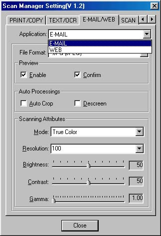 Az "E-MAIL/WEB" gomb használata Scan to E-mail funkcióként 1. Helyezzen egy dokumentumot vagy képet színével lefelé a szkenner üveglapjára. 2. Nyomja be a szkenner E-mail/Web gombját.