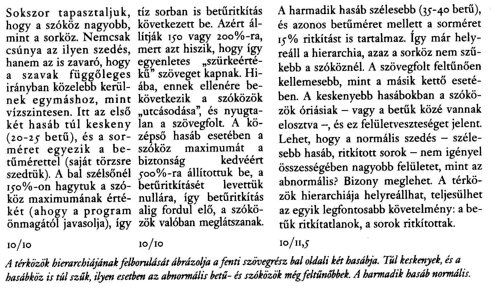 A TÉRKÖZÖK HIERARCHIÁJA A tipográfiában a térközök ugyanolyan fontosak mint a betők és