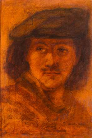 506 Pirint Andrea 6. kép. VI. Balló Ede jelzettel (1859 1936): Másolat Rembrandt önarcképe után. Ltsz. P.77.10. (Fotó: Kiss Tanne István) Fig. 6. VI. Signed by Ede Balló s name (1859 1936): Copy after Rembrandt s Self-portrait.
