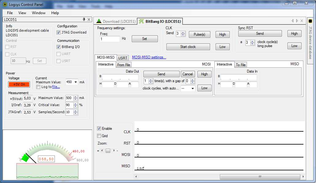 Órajel generálás a Logsys GUI program segítségével NET "clk"