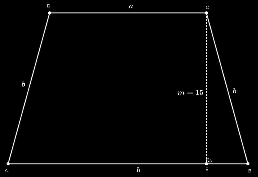 Az 1. ábra BCE derékszögű háromszögében BE = a b = 50 b = 5 b. Felírjuk a Pitagorasz-tételt a BCE derékszögű háromszögre: 15 + (5 b) = b.