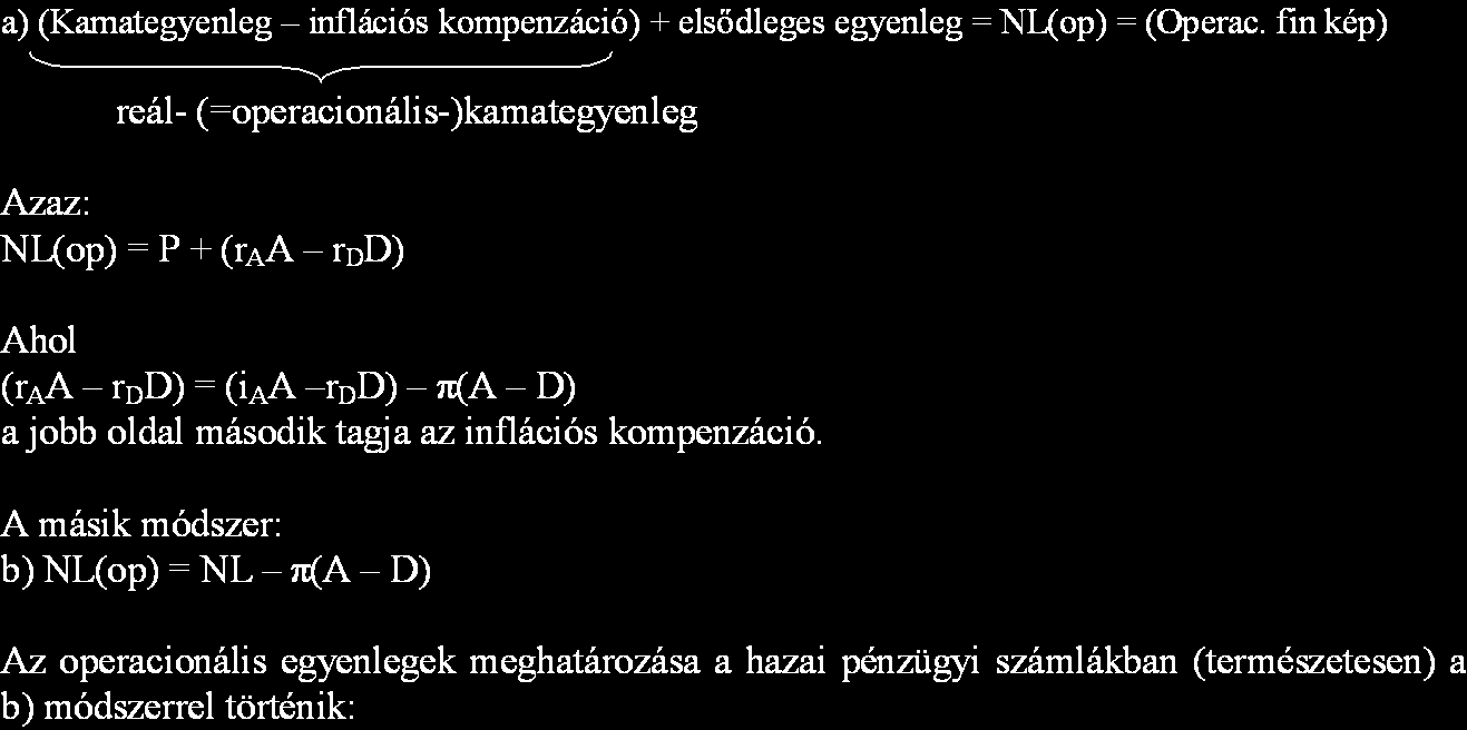 Az operacionális NL [ > NL(op)] kiszámítása (2 lehetőség) [a) elsődleges+ reálkamat; b) nominális egyenleg mínusz inflációs komp] Hogyan számolja az MNB az operacionális tranzakciót?