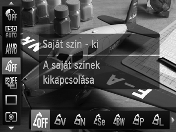 A képek tónusának módosítása (Saját színbeállítás) A fényképezés során beállíthatja, hogy a készített kép szépia tónusú vagy fekete-fehér legyen.