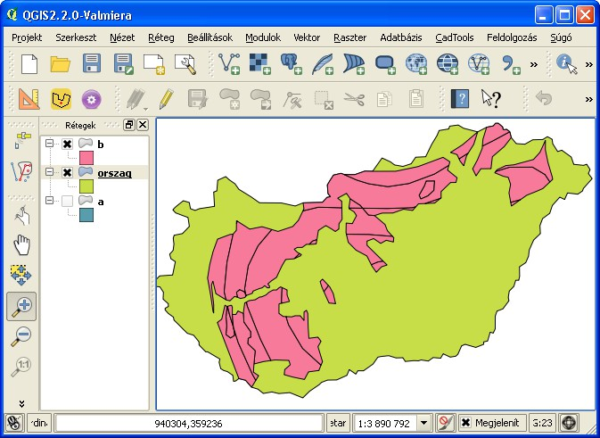 Az eredmény QGIS-ben: Végezzük el egy lépésben egy