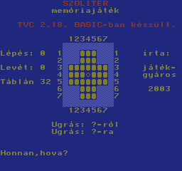 Függelék Szoliter játékprogram lista 1!