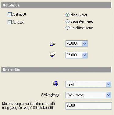 10. Méretezés, Szöveg, Sraffozás 791 10.1.1.2. Szöveg paraméterek Ha a párbeszédablak bal oldalán kiválasztja a opciót, a méretezés szövegével kapcsolatban egyéb tulajdonságokat állíthat be.
