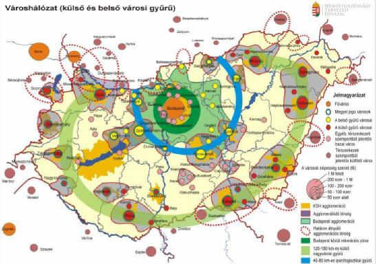 19 1.1-3. ábra: Városhálózati struktúra Magyarországon (Forrás: OFTK, pp. 142.