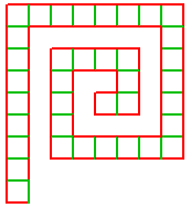 Rekurzió spirál 1 10 spirál 2 10 spirál 3 10 spirál 8 10 Ez a feladat tulajdonképpen az előző feladatbeli spirál vonalainak megfelelő kiszínezése.