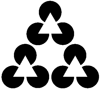 ismétlés :m [nyílsor :n :h tollatfel jobbra 45 előre 3*:h/8 balra 45 előre :h/2 balra 45 előre 3*:h/8 jobbra 45 tollatle] Körök és háromszögek Fekete és fehér színek váltakozása sokszor becsapja