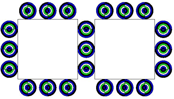 köröm 100 forgó 200 eljárás köröm :r kör2 :r/6 "fekete "kék kör2 :r/3 "kék "fekete kör2 :r/2 "zöld "fehér kör2 :r/3*2 "fehér "zöld kör2 :r/6*5 "fekete "kék kör2 :r "kék "fekete eljárás kör2 :r :a :b