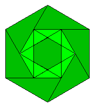 Egy hatszög oldalhossza mindig az őt közvetlenül tartalmazó hatszög oldalhosszának gyök(3)-ad része. A hatszögeket színezni is kell!