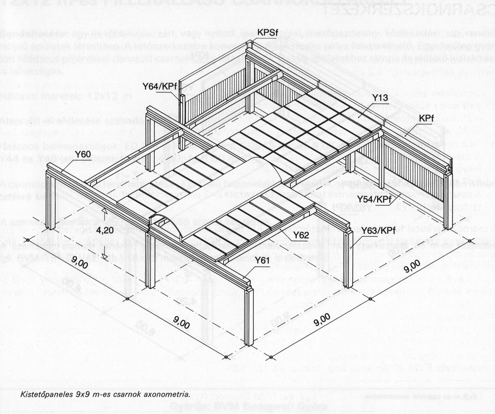 9x9 méteres vasbeton vázszerkezet, 1962, 1 millió m2!