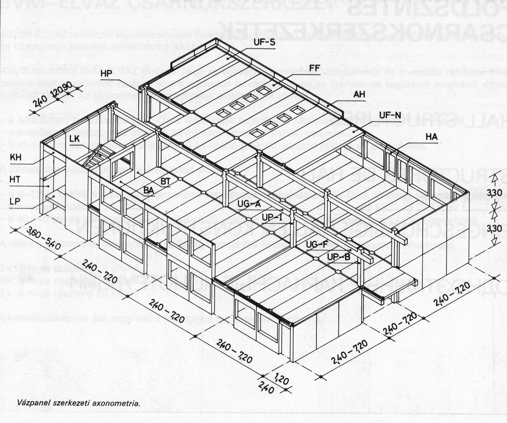 un. Vázpanel többszintes vasbeton