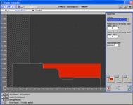 Állítsuk be tokmányunkat az előgyártmánynak megfelelően, így az X átmérő legyen 100 mm, a Z belső érték 0 mm, a Z külső érték 40 mm (ilyen szélességben fogja rögzíteni a tokmánypofa az