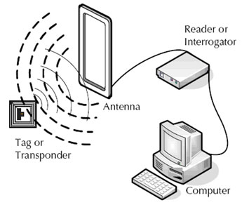 RFID rendszer felépítése 1. Tag-ek (transzponder) 2. Olvasók (interrogátor) 3. Számítógépes infrastruktúra 4.