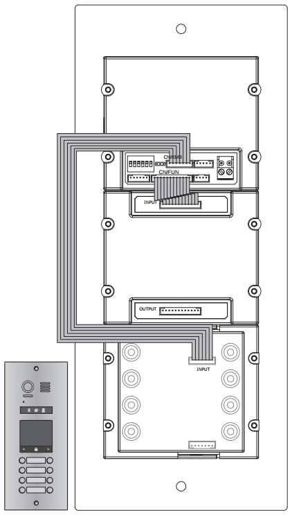 modul csatlakozó Következő hívógomb modul 13.