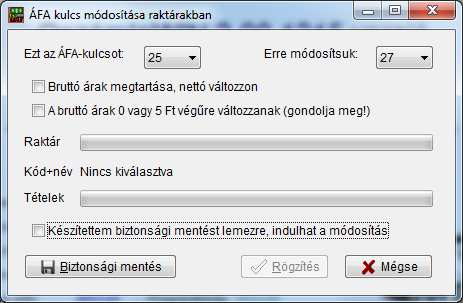 Amennyiben a belépéskor a program érzékeli, hogy még nem lett a termékekhez rendelt kulcs átállítva, az indulás pillanatában egy üzenetet jelenít meg: Kattintson az OK gombra, majd a következő