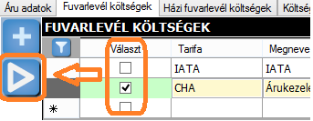 SZÁMLÁZÁSI TÉTELEK FELVÉTELE LISTÁBÓL A számlázásra kerülő tételeket ki lehet választani egy listából, vagy pedig manuálisan fel